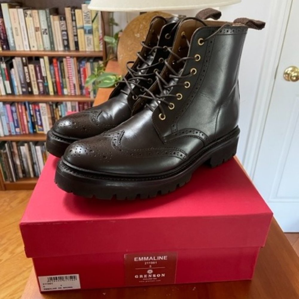 Grenson Emmaline Brogue Lace Up Boots
